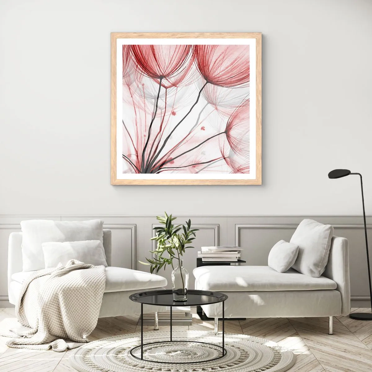 Poster in einem Rahmen aus heller Eiche - Vor der Abfahrt - 60x60 cm