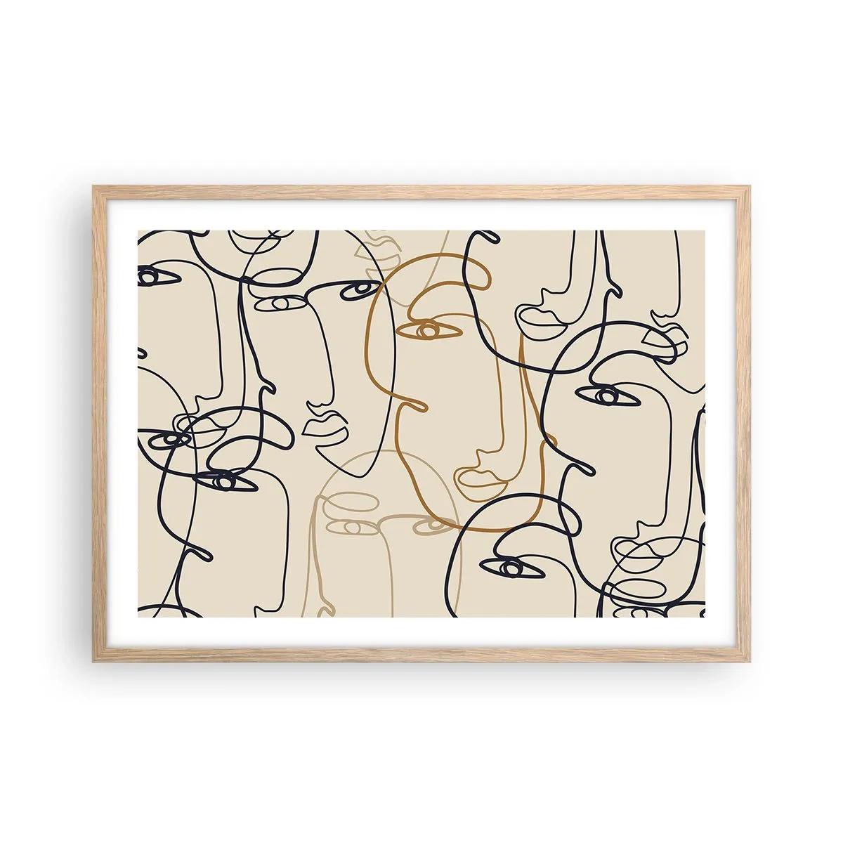 Poster in einem Rahmen aus heller Eiche - Das Porträt wird multipliziert - 70x50 cm