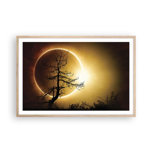 Poster in einem Rahmen aus heller Eiche - Totale Finsternis - 91x61 cm