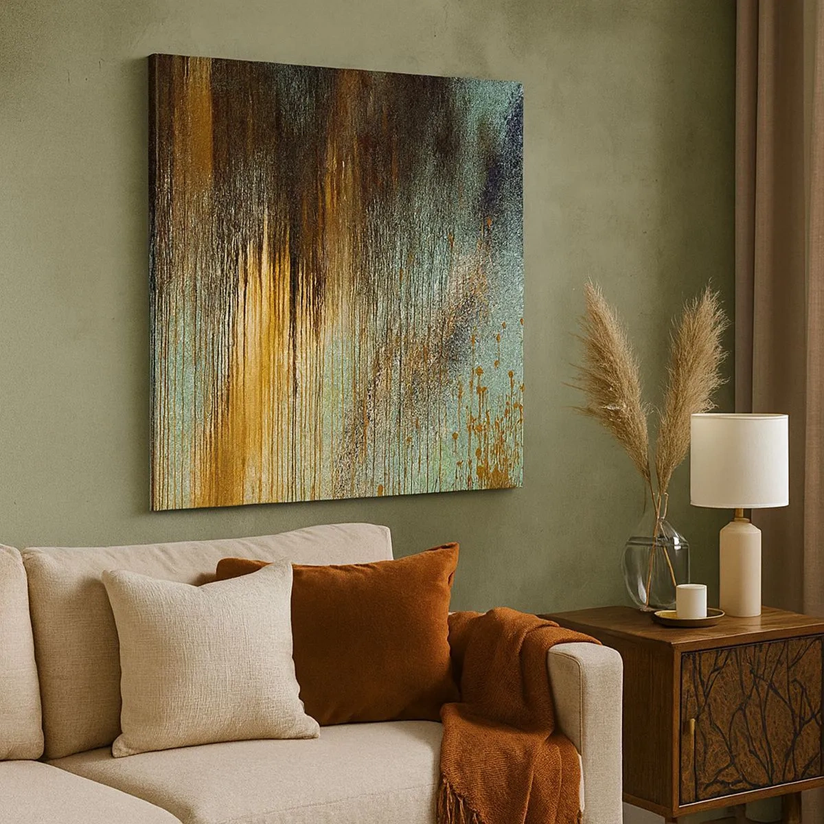 Bild auf Leinwand - Leinwandbild - Eine nicht zufällige farbenfrohe Komposition - 30x30 cm