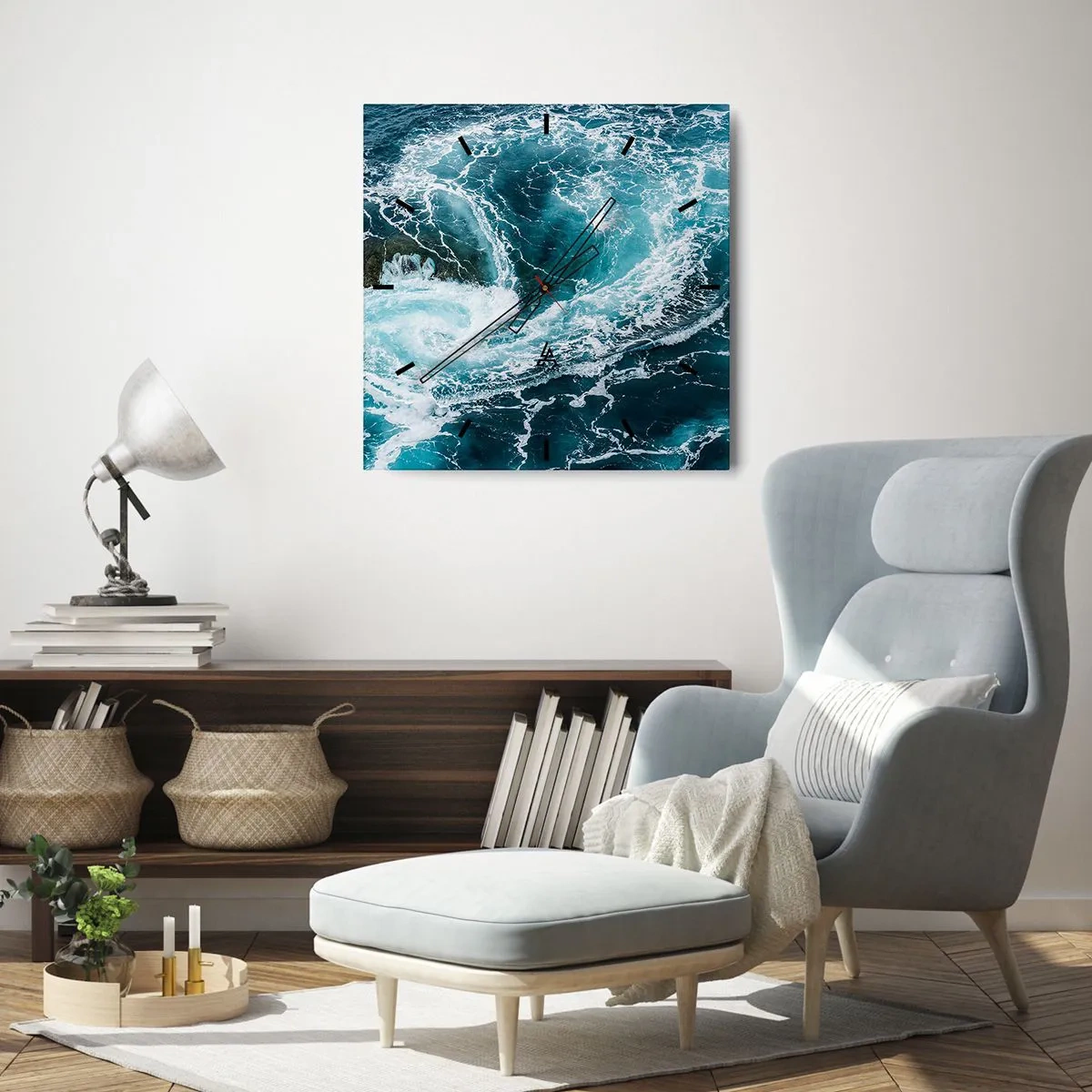 Wanduhr - Glasuhr - Das Tor zum Mittelpunkt der Erde - 40x40 cm