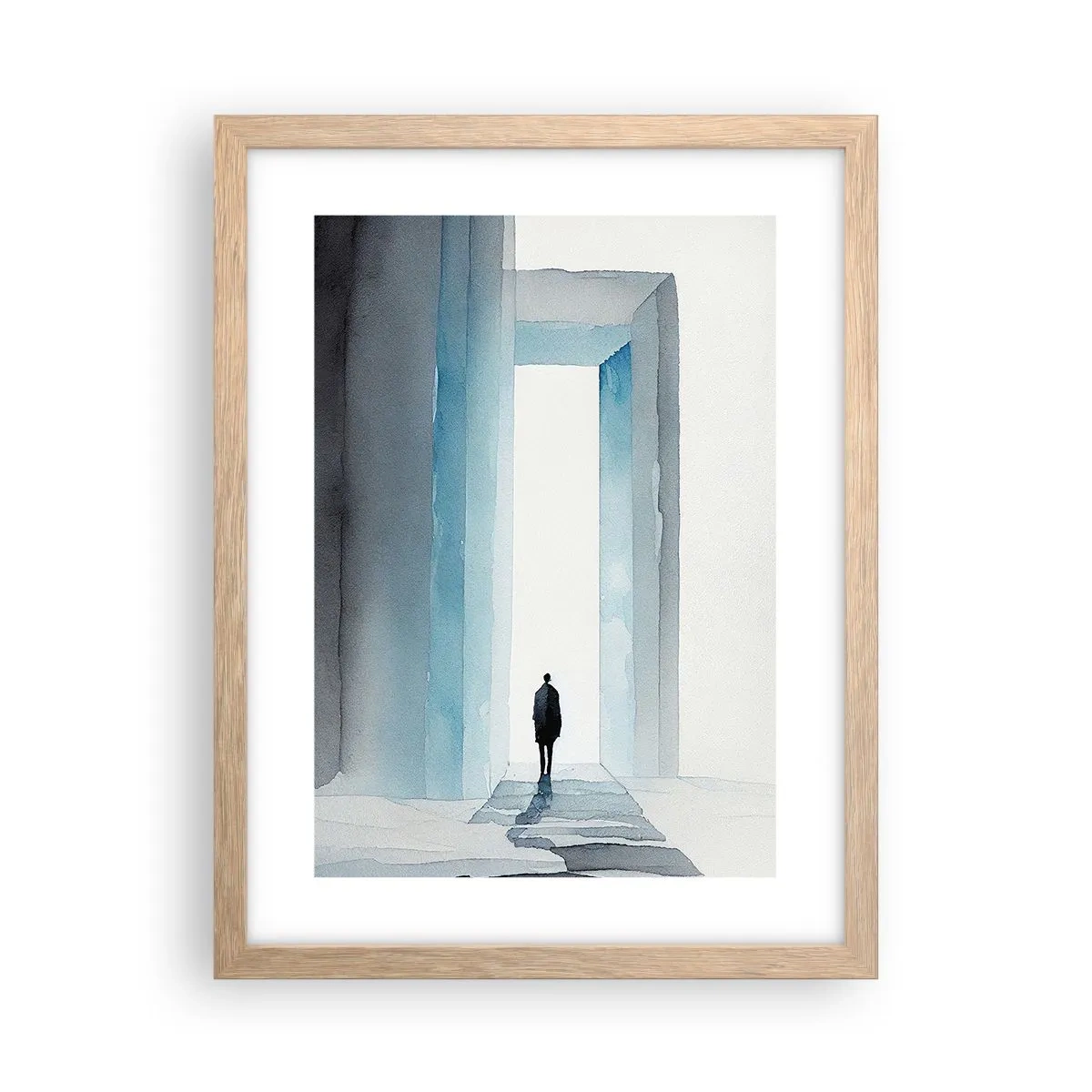 Poster in einem Rahmen aus heller Eiche - Lebe ohne Grenzen - 30x40 cm