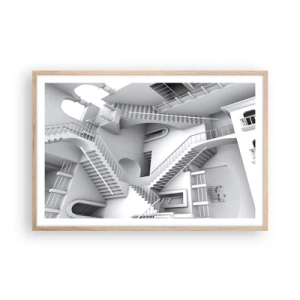 Poster in einem Rahmen aus heller Eiche - Die Paradoxien des Weltraums - 91x61 cm