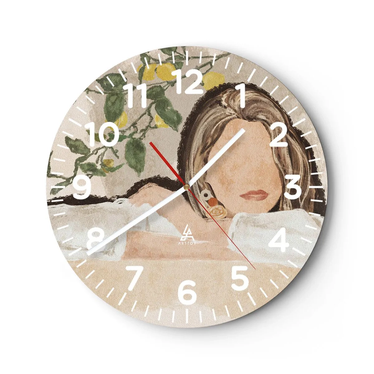 Wanduhr - Glasuhr - Südländische Schönheit - 40x40 cm
