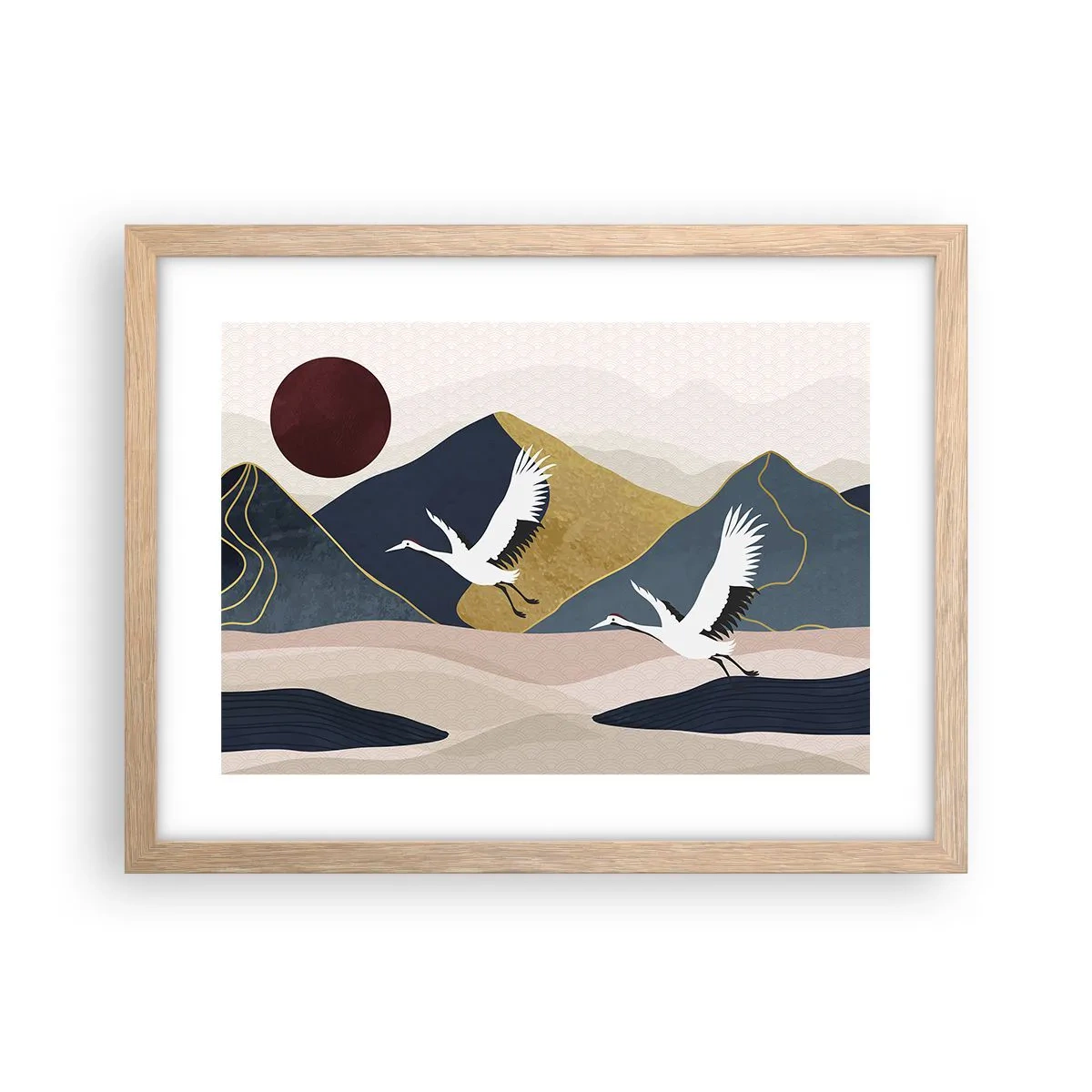 Poster in einem Rahmen aus heller Eiche - Es ist wieder ein Tag VERFLOGEN - 40x30 cm