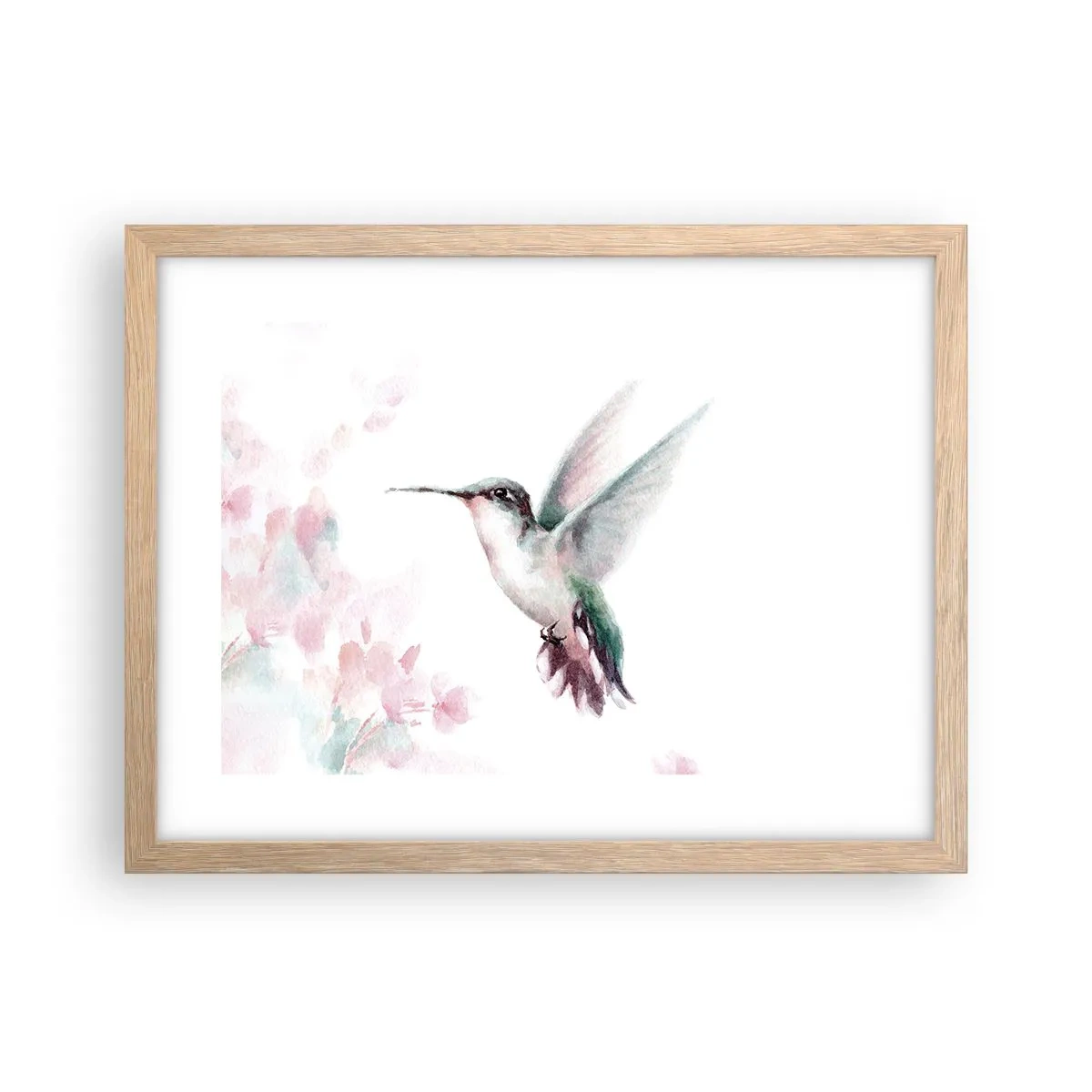 Poster in einem Rahmen aus heller Eiche - Im Flattern gehalten - 40x30 cm