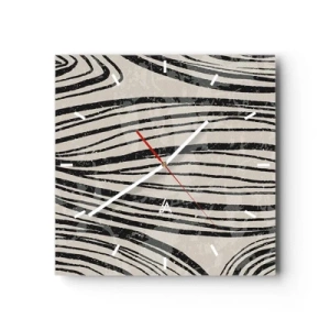 Wanduhr - Glasuhr - Linienpool - 40x40 cm