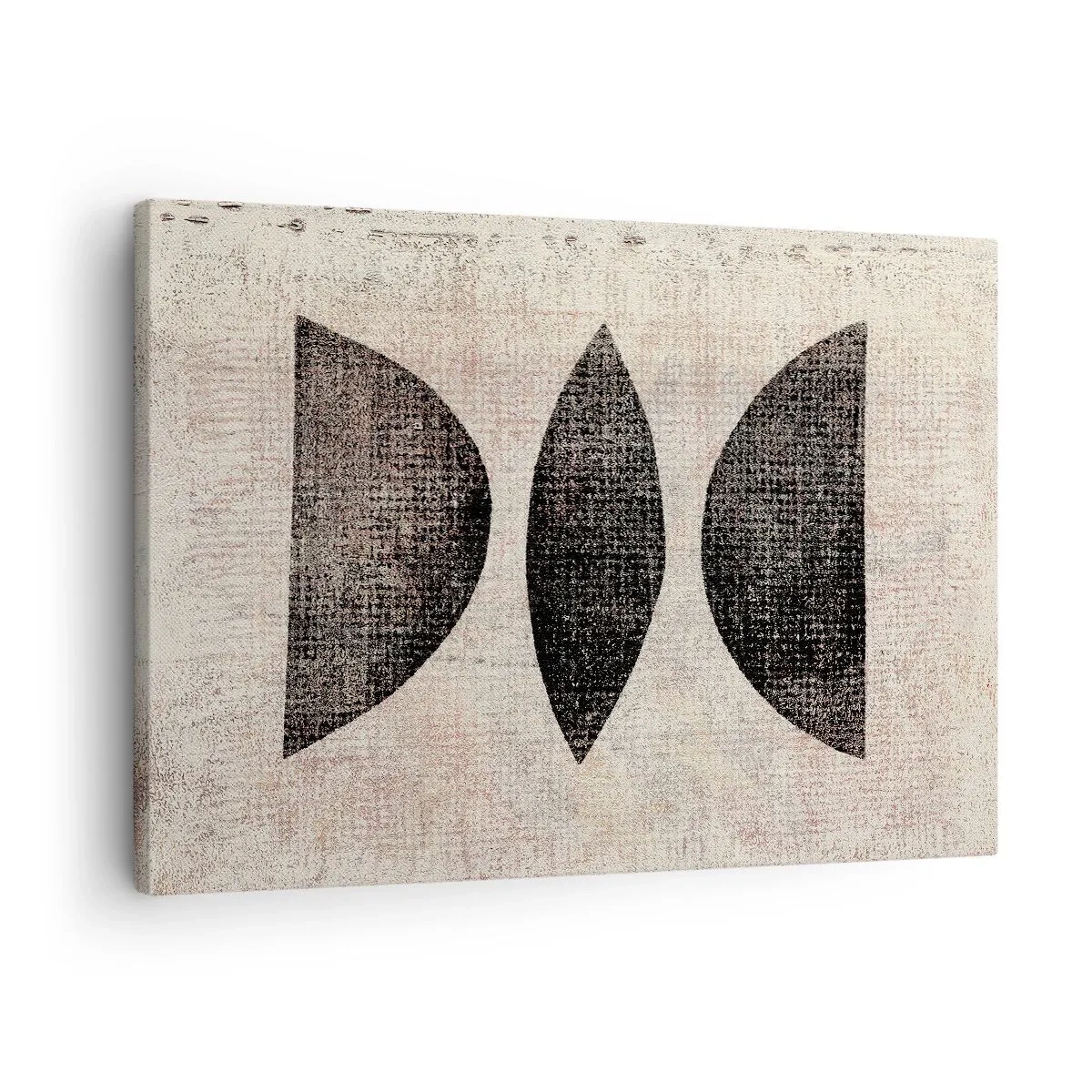 Bild auf Leinwand - Leinwandbild - Ethnische Formen in dunklen Tönen auf hellem Hintergrund - 70x50cm - Ethnische Abstraktion - Moderne Wanddekoration für Wohnzimmer und Schlafzimmer ARTTOR