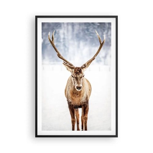 Poster in einem schwarzem Rahmen - Direkt aus dem Schneenebel - 61x91 cm