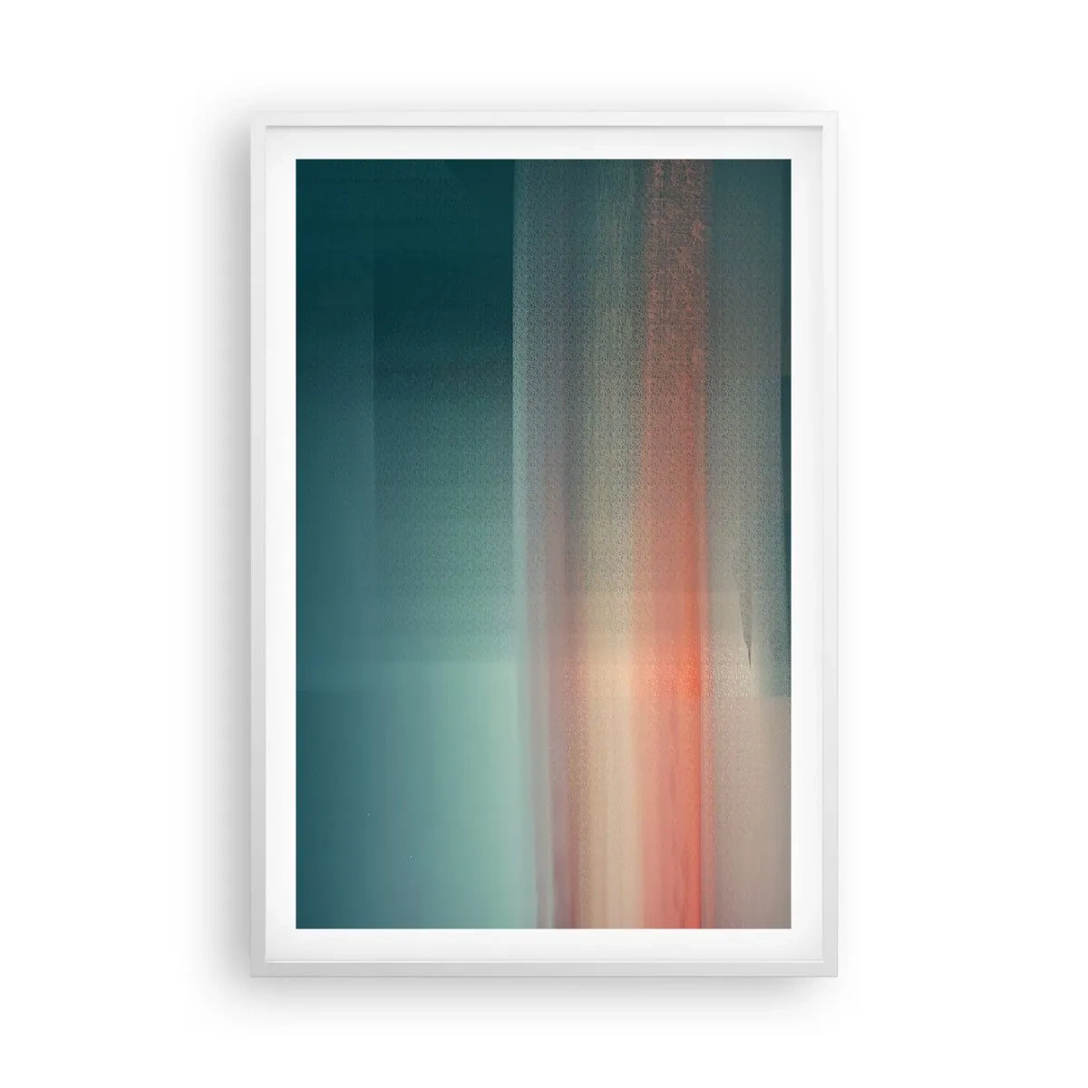 Poster in einem weißen Rahmen - Abstraktion: Lichtwellen - 61x91 cm