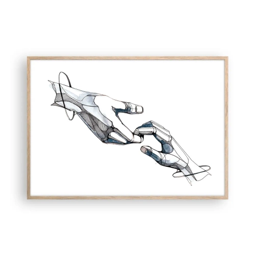 Poster in einem Rahmen aus heller Eiche - Eine gute Geste - 100x70 cm