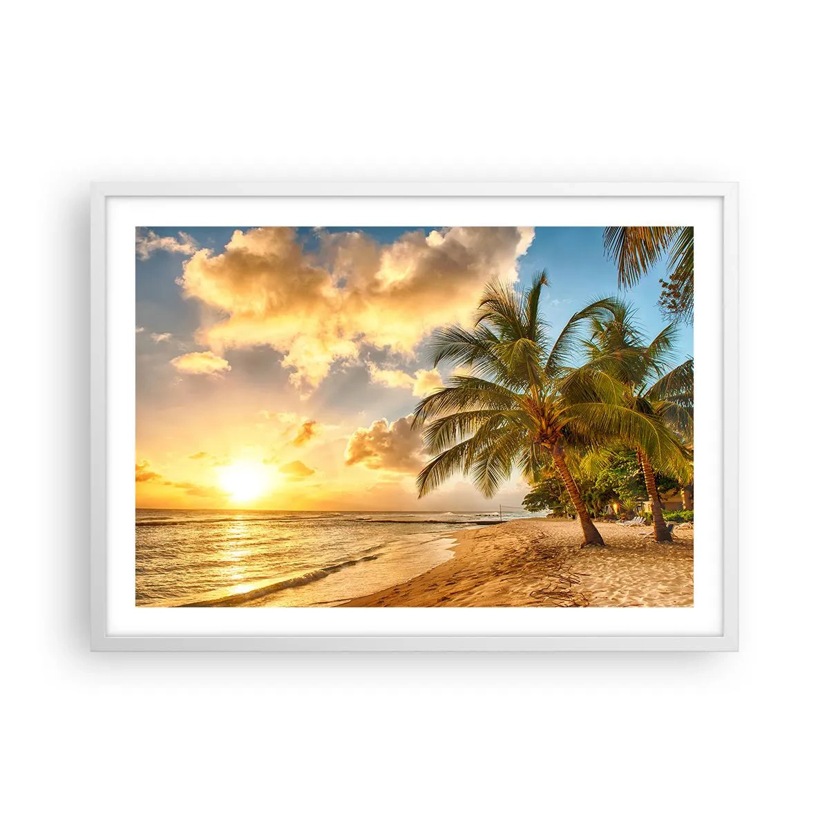 Poster in einem weißen Rahmen - Ewiger Sommer, immer Urlaub - 70x50 cm