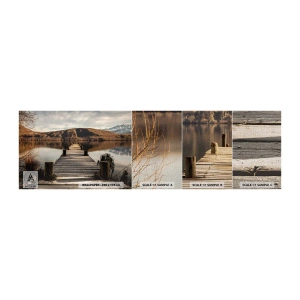 Fototapeten Muster Premium Canvas - Landschaft in Stille - Landschaft, Brücke, See - 100x30 cm