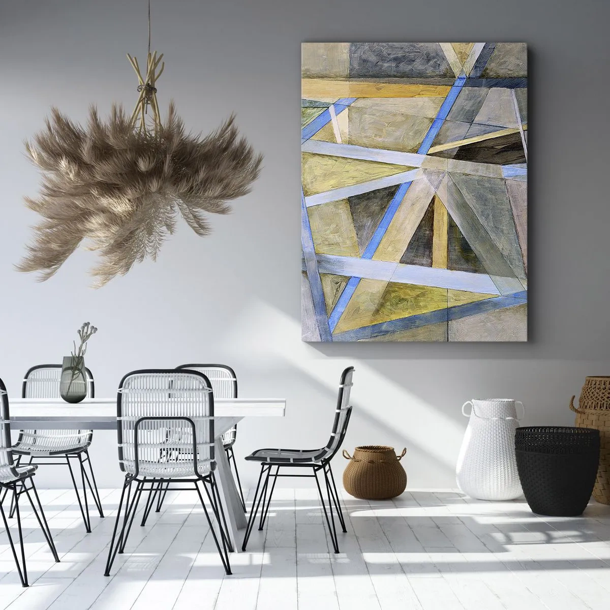 Bild auf Leinwand - Leinwandbild - Gerade oder diagonal? - 55x100 cm