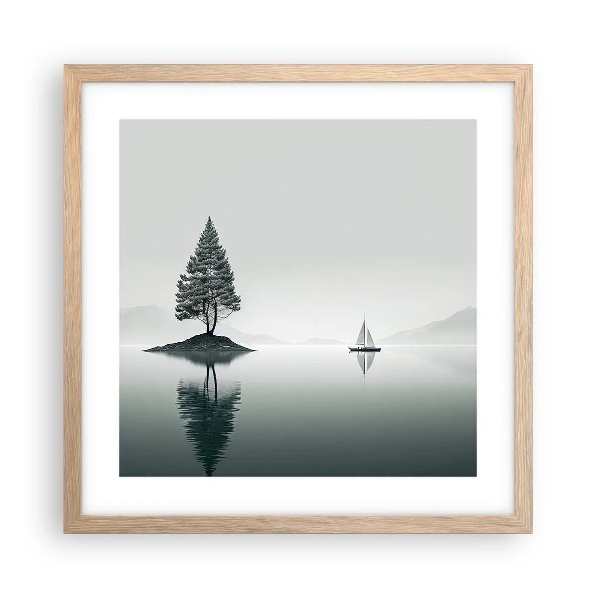 Poster in einem Rahmen aus heller Eiche - Traum - 40x40 cm