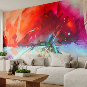 Selbstklebende Fototapete Deluxe Sticker - Eine Explosion von Lichtern und Farben - Abstraktion, Stück, Acryl - 200x140 cm