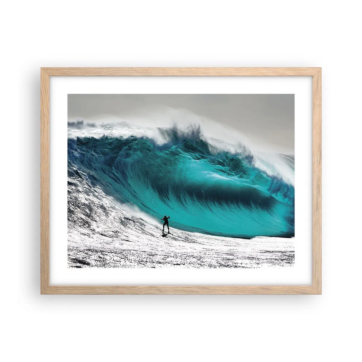 Poster in einem Rahmen aus heller Eiche - Herausforderung angenommen - 50x40 cm