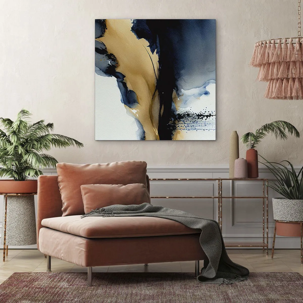 Bild auf Leinwand - Leinwandbild - Hinter dem Vorhang - 30x30 cm