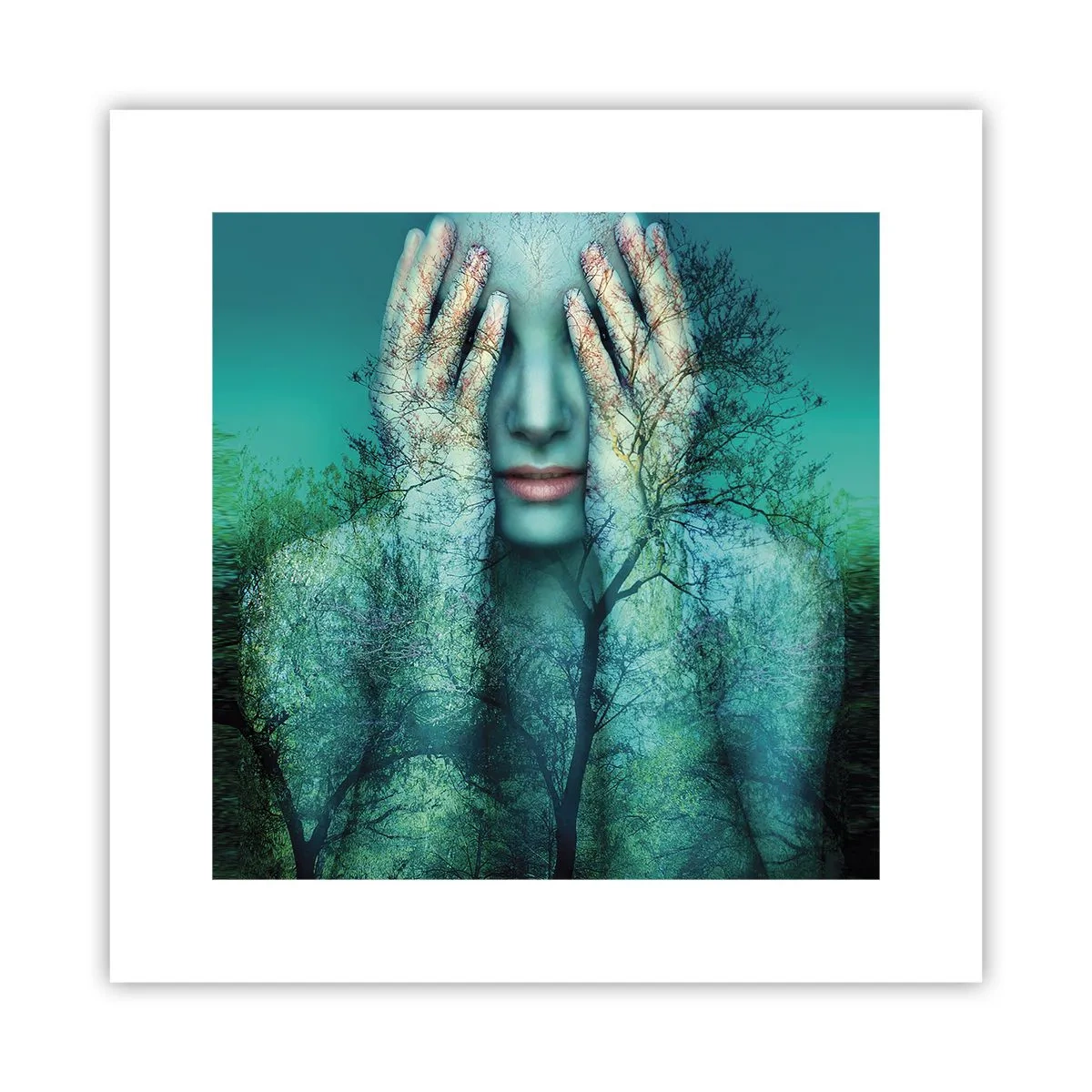 Poster - Eingetaucht in Blau - 30x30 cm