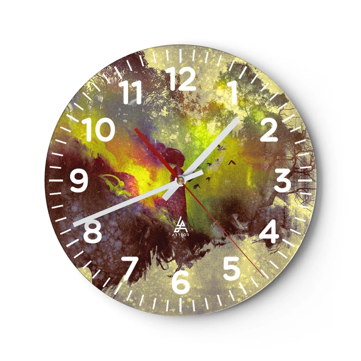 Wanduhr - Glasuhr - Mutter Natur - 30x30 cm
