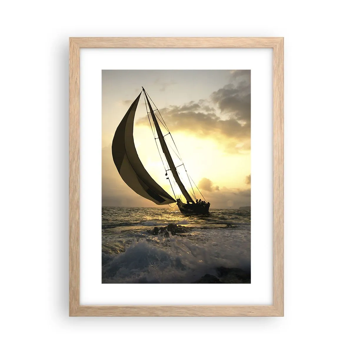 Poster in einem Rahmen aus heller Eiche - Mit dem Wind und gegen den Wind - 30x40 cm