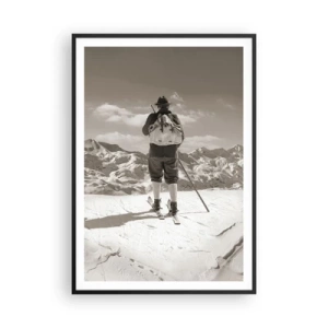Poster in einem schwarzem Rahmen - Und die Berge bleiben unverändert - 70x100 cm