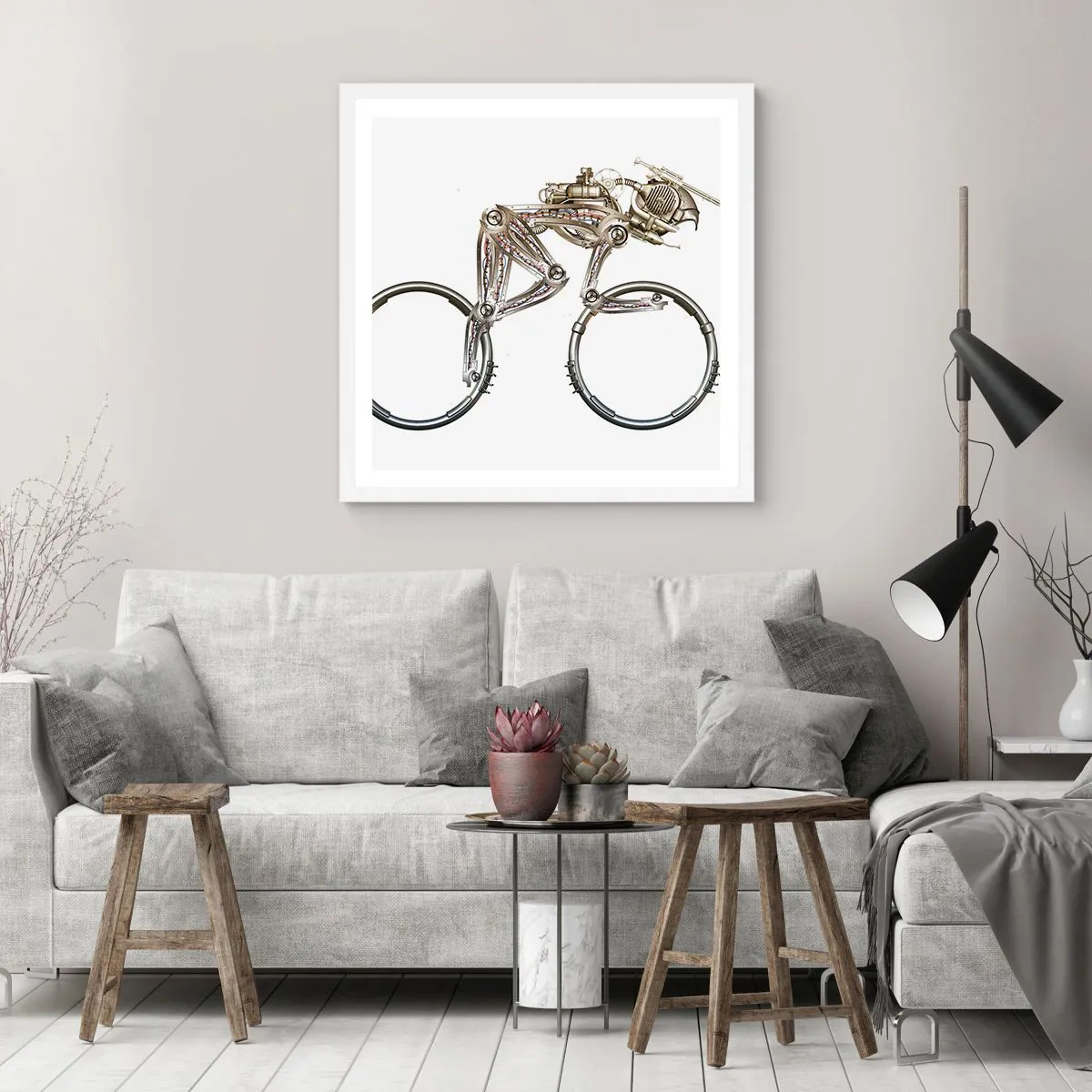 Poster in einem weißen Rahmen - Eine tolle Maschine - 50x50 cm