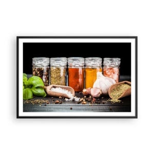 Poster in einem schwarzem Rahmen - Für einen Geschmack des Lebens - 91x61 cm