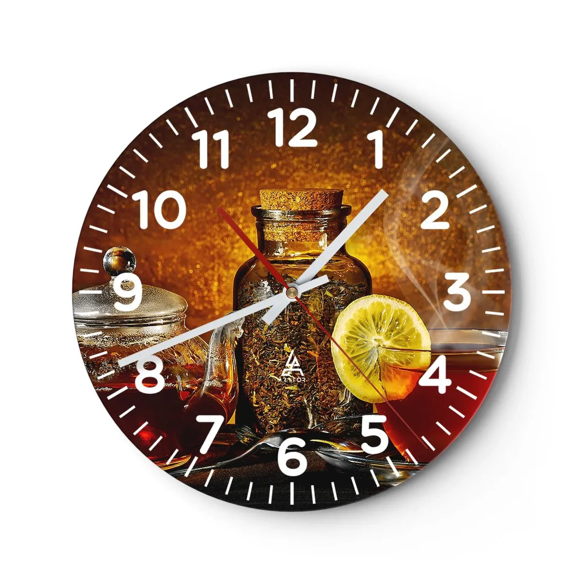 Wanduhr - Glasuhr - Im Stil der niederländischen Meister - 40x40 cm