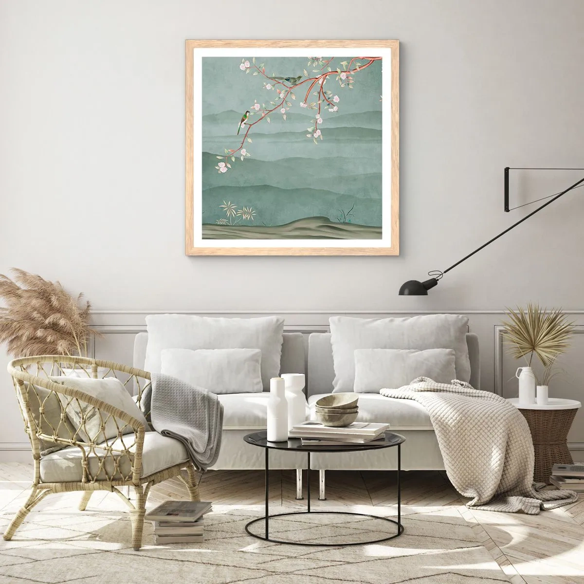 Poster in einem Rahmen aus heller Eiche - Frühling, oh, du bist es - 30x30 cm