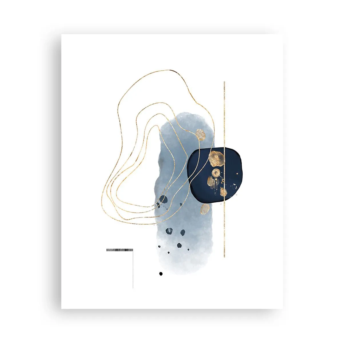Poster - Blau-goldene Fantasie - 40x50 cm