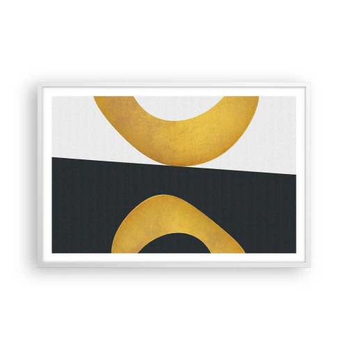 Poster in einem weißen Rahmen - Erstens: Gold - 91x61 cm