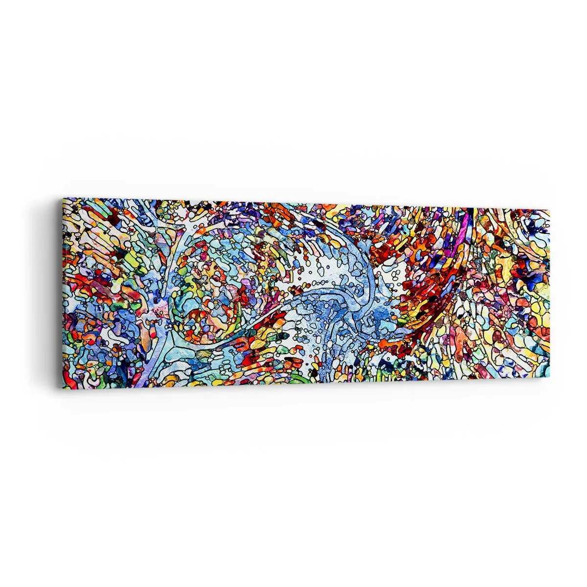 Bild auf Leinwand - Leinwandbild - Glasmalerei Wassertropfen - 90x30 cm