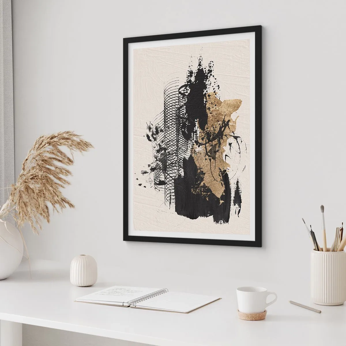 Poster in einem schwarzem Rahmen - Komposition mit Leidenschaft - 30x40 cm