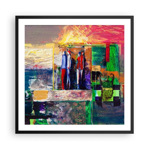 Poster in einem schwarzem Rahmen - Beziehungen und Emotionen - 60x60 cm