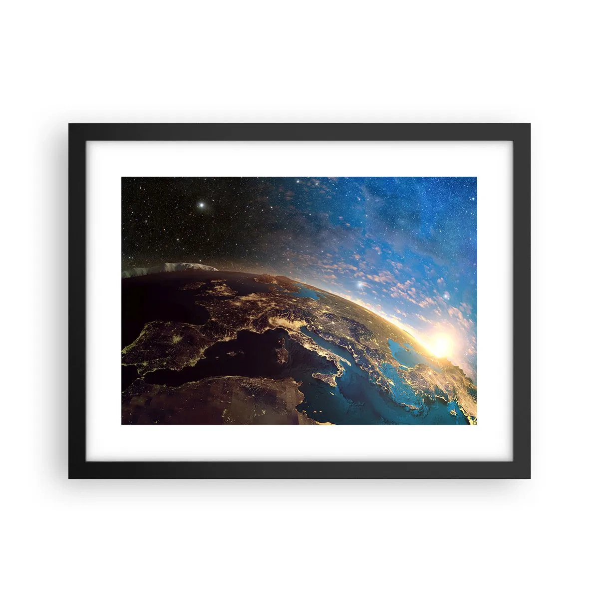 Poster in einem schwarzem Rahmen - Schauen wir uns aus der Ferne an - 40x30 cm