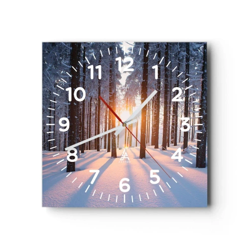 Wanduhr - Glasuhr - Ganz klar schwarz auf weiß - 30x30 cm