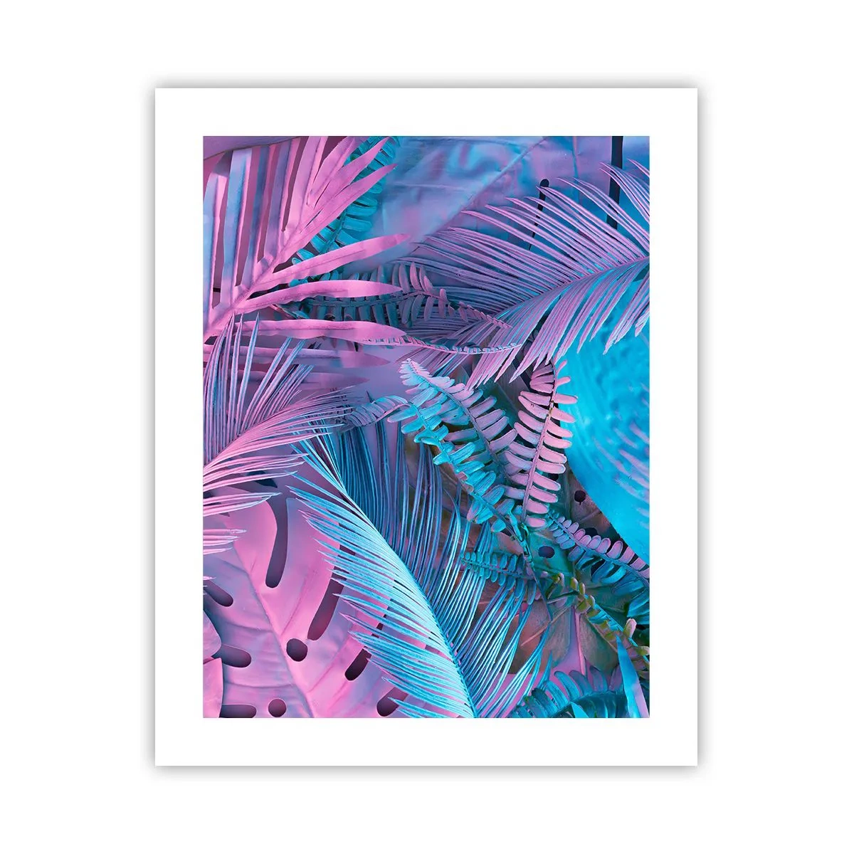 Poster - Tropen in Rosa und Blau - 40x50 cm