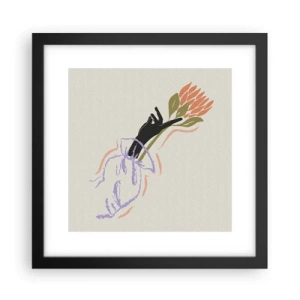 Poster in einem schwarzem Rahmen - Schwesterliche Berührung - 30x30 cm