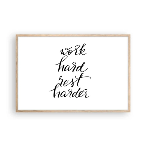 Poster in einem Rahmen aus heller Eiche - Lebensbalance - 91x61 cm