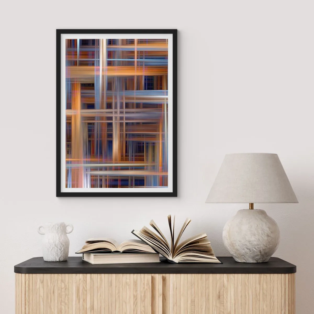 Poster in einem schwarzem Rahmen - Aus Licht gewebt - 61x91 cm