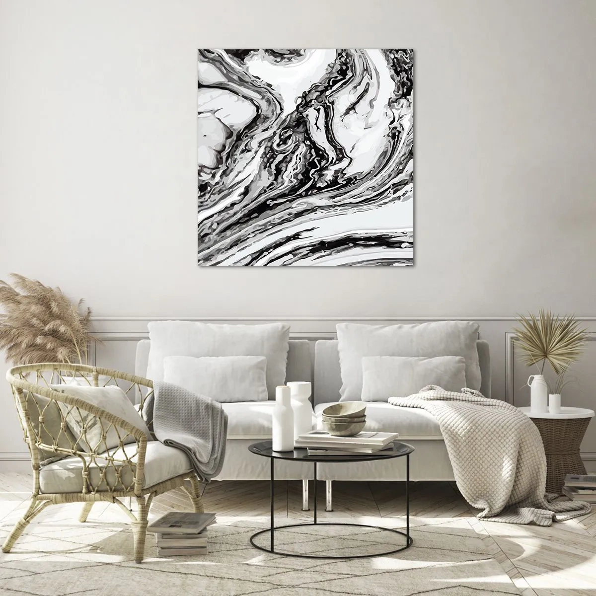Glasbild - Bild auf glas - Am Anfang war Chaos - 70x70 cm