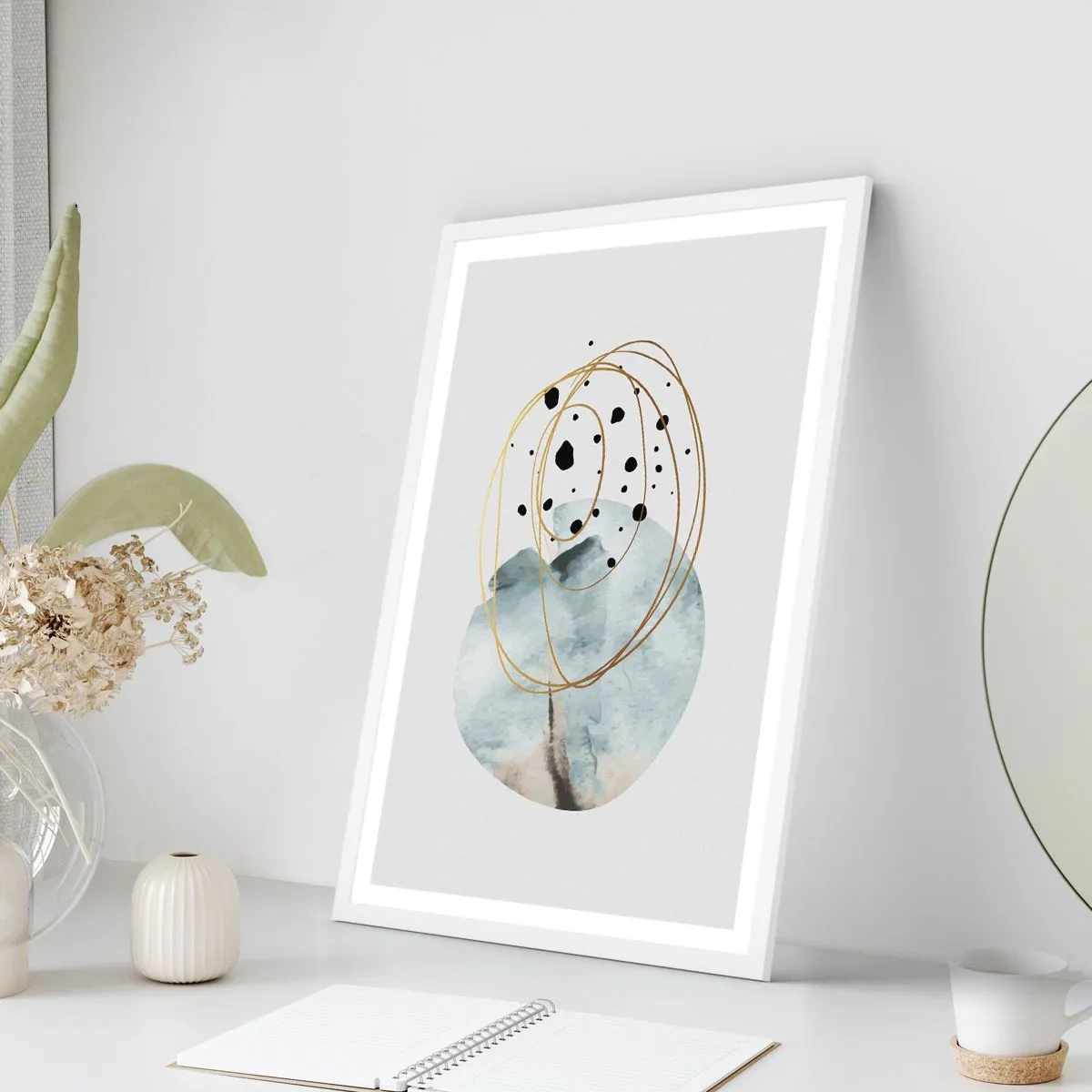 Poster in einem weißen Rahmen - Vom Weltraum umarmt - 50x70 cm