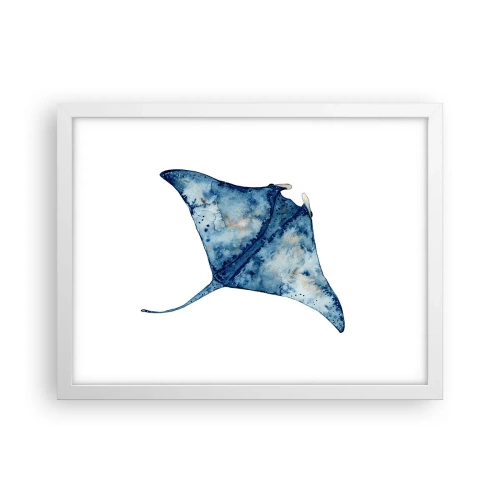 Poster in einem weißen Rahmen - Leben im Blau - 40x30 cm