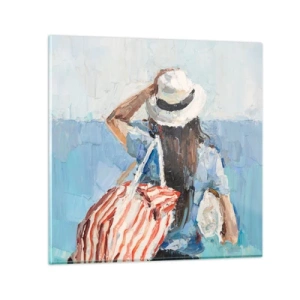 Glasbild - Bild auf glas - Willkommen in den Sommerferien - 60x60 cm
