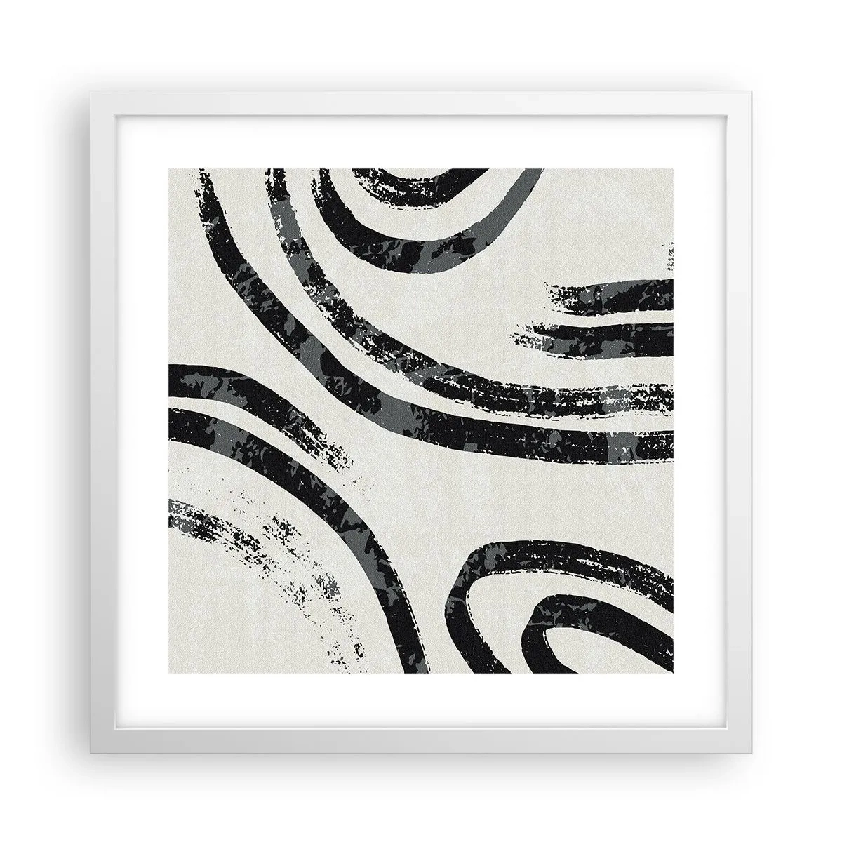 Poster in einem weißen Rahmen - Bei Hälfte angehalten - 40x40 cm