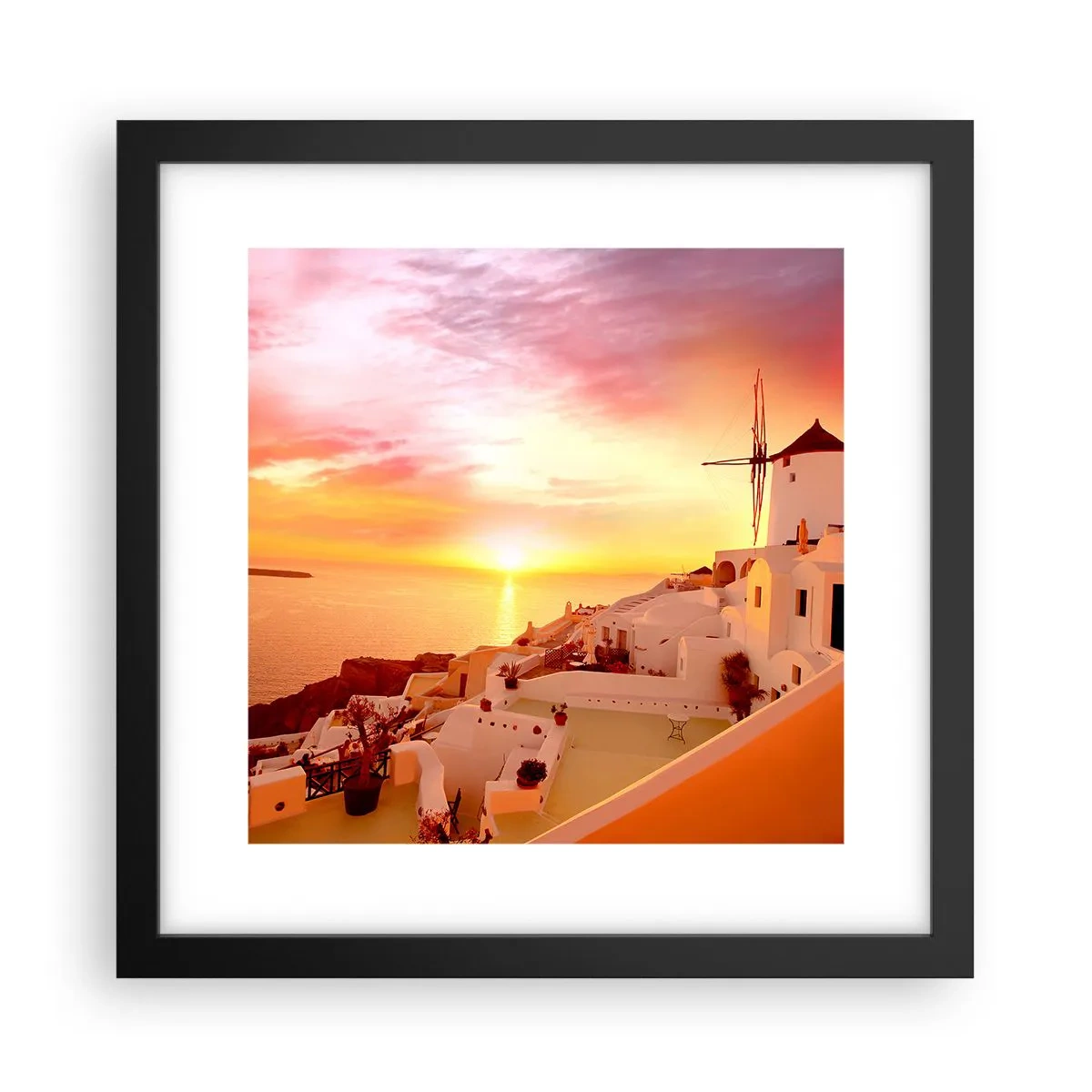 Poster in einem schwarzem Rahmen - In Weiß und Gold schmelzen - 30x30 cm