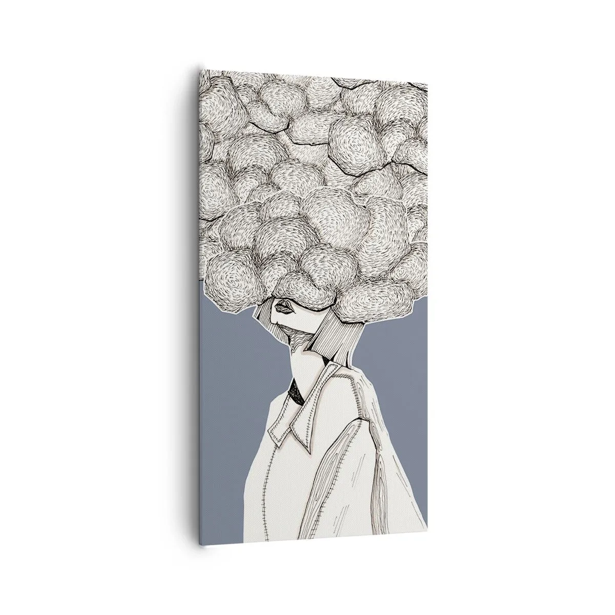 Bild auf Leinwand - Leinwandbild - Mit dem Kopf in den Wolken stecken - 65x120 cm