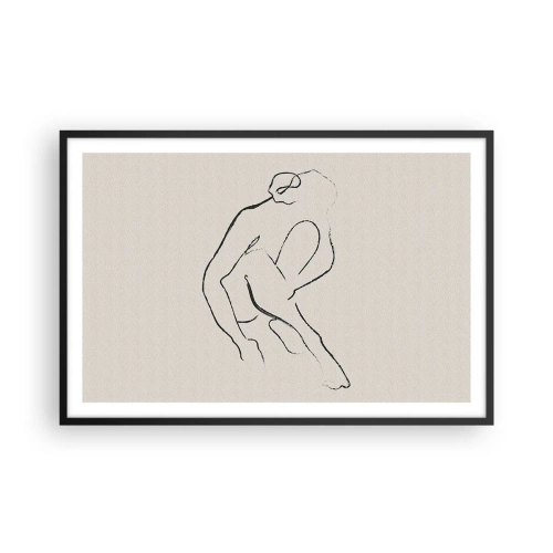 Poster in einem schwarzem Rahmen - Intime Skizze - 91x61 cm