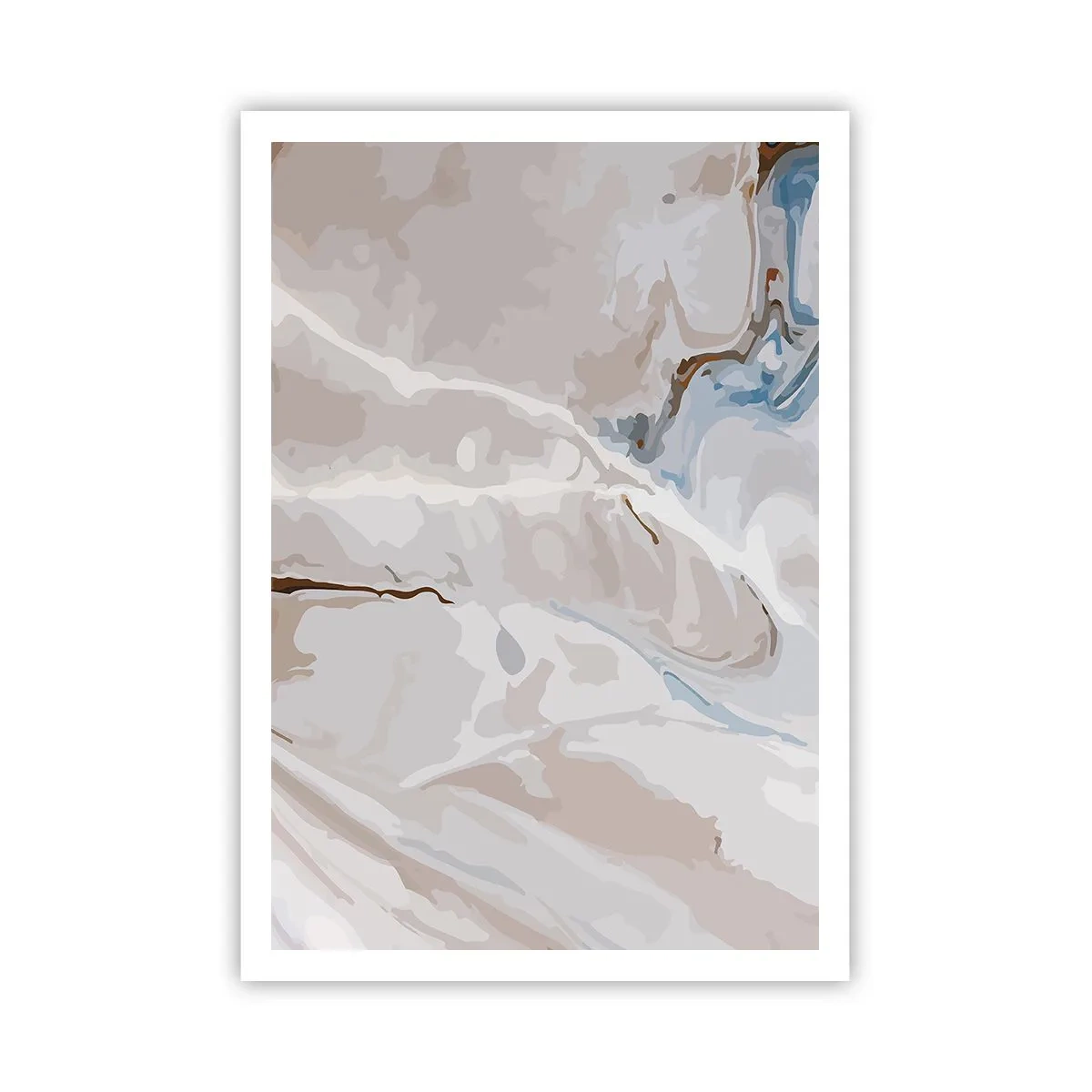Poster - Blau schlängelt sich unter dem Weiß - 70x100 cm